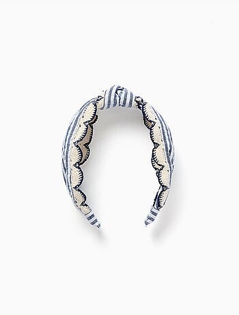 Cerchietto a righe e bordo all'uncinetto