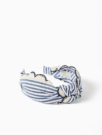 Cerchietto a righe e bordo all'uncinetto