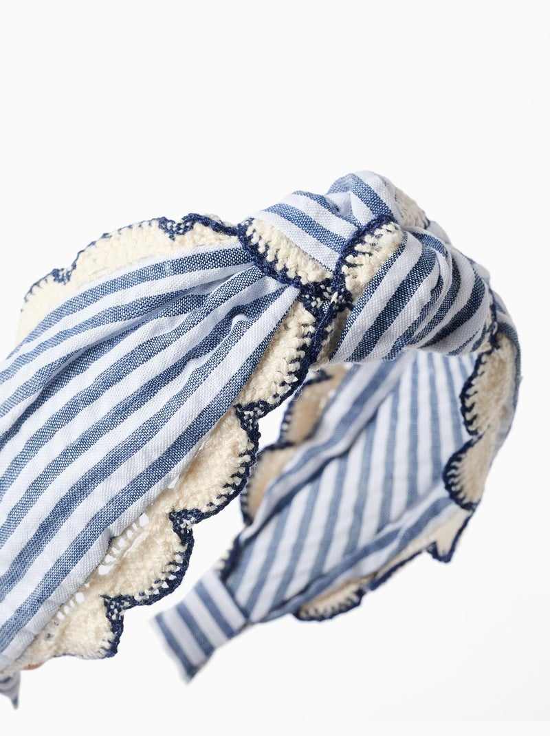 Cerchietto a righe e bordo all'uncinetto Multicolore - Kiabi