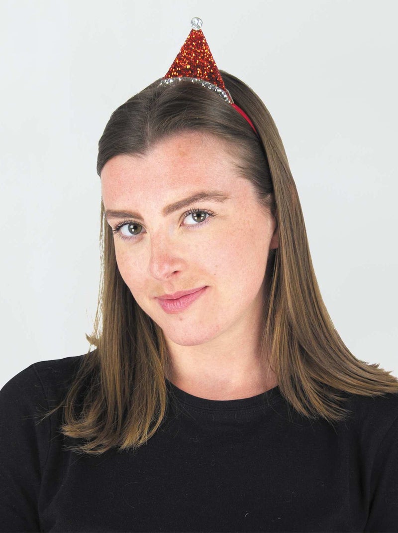 Cerchietto 'Cappellino natalizio' con paillettes ROSSO - Kiabi