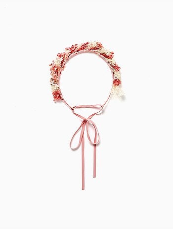 Cerchietto con applicazione floreale e lacci