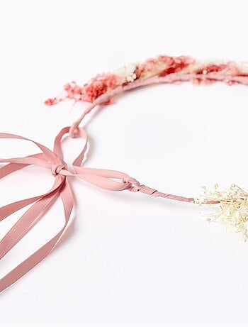 Cerchietto con applicazione floreale e lacci