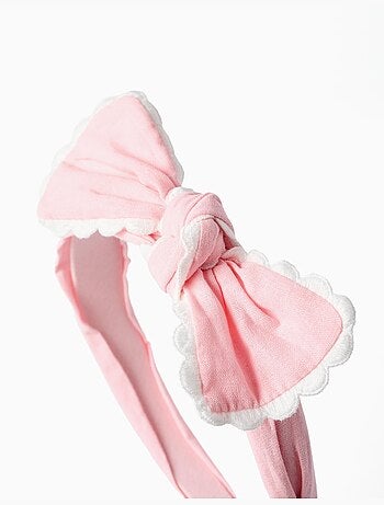 Cerchietto con fiocco in alto e bordo smerlato