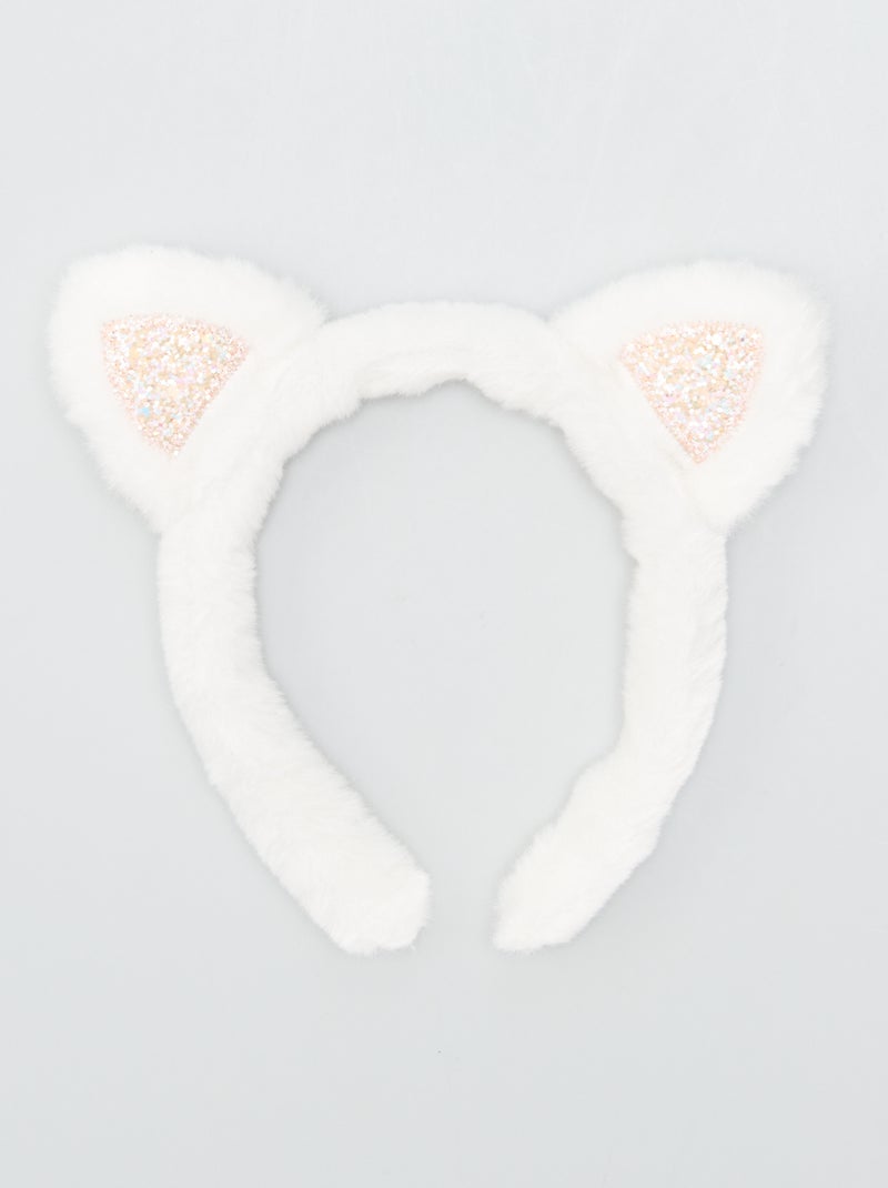Cerchietto 'gatto' in pelliccia sintetica BIANCO - Kiabi