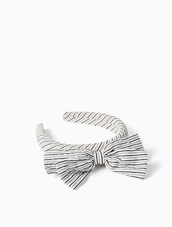 Cerchietto imbottito a righe con fiocco b&s