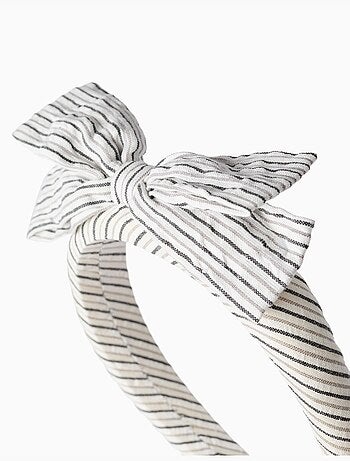 Cerchietto imbottito a righe con fiocco b&s