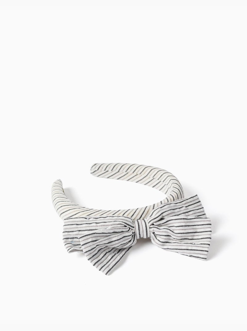 Cerchietto imbottito a righe con fiocco b&s Bianco - Kiabi