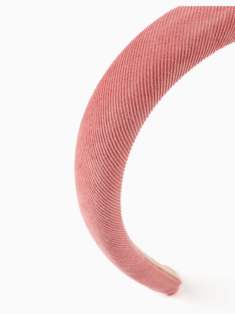 Cerchietto imbottito in velluto a coste Rosa - Kiabi