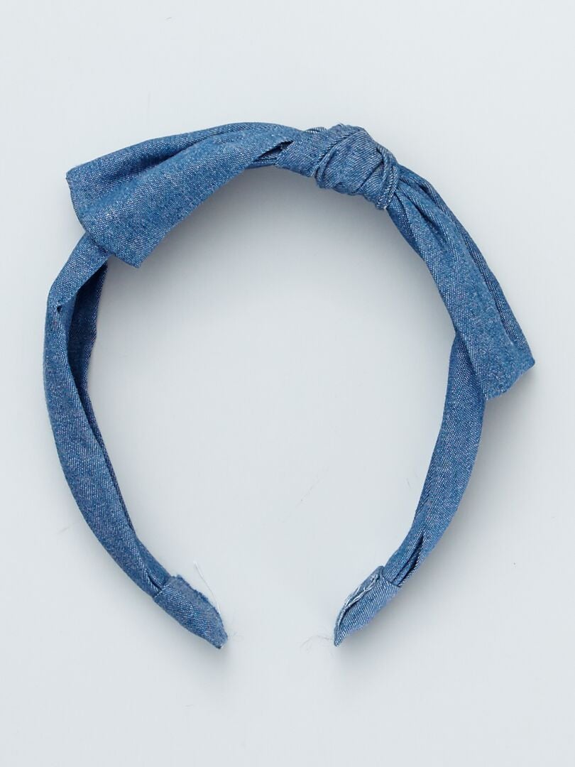 Axy Cerchietto Per Capelli Con Nodo In Denim Blu Scuro | Fascia Larga Donna HR35J | Accessorio Moda