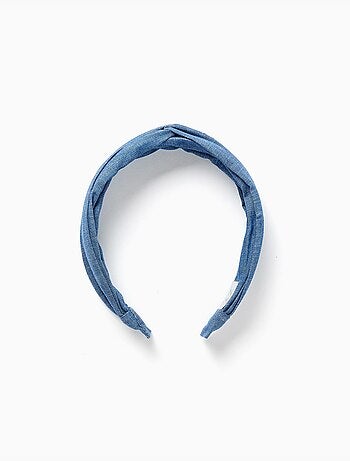 Cerchietto in denim con nodo sopra