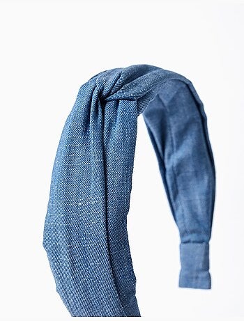 Cerchietto in denim con nodo sopra