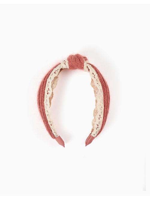 Cerchietto in maglia con bordo all'uncinetto - Kiabi