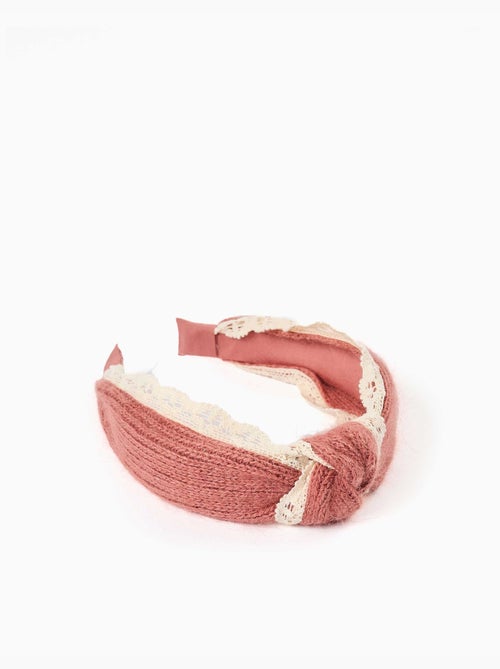 Cerchietto in maglia con bordo all'uncinetto - Kiabi