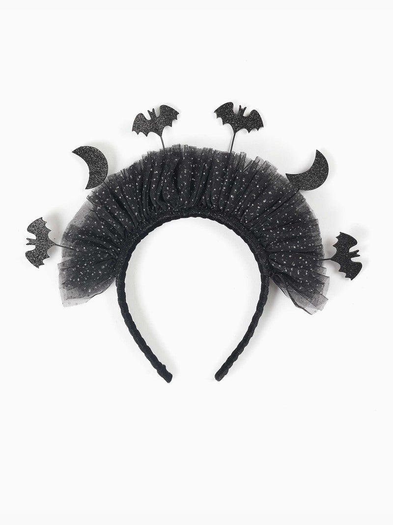 Cerchietto in tulle con lune e pipistrelli Nero Nero - Kiabi