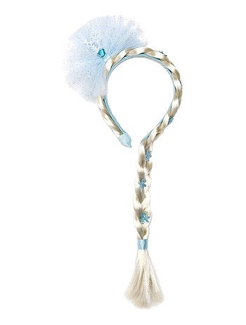 Cerchietto regina dei ghiacci con treccia accessorio costume bambini - Great Pretenders