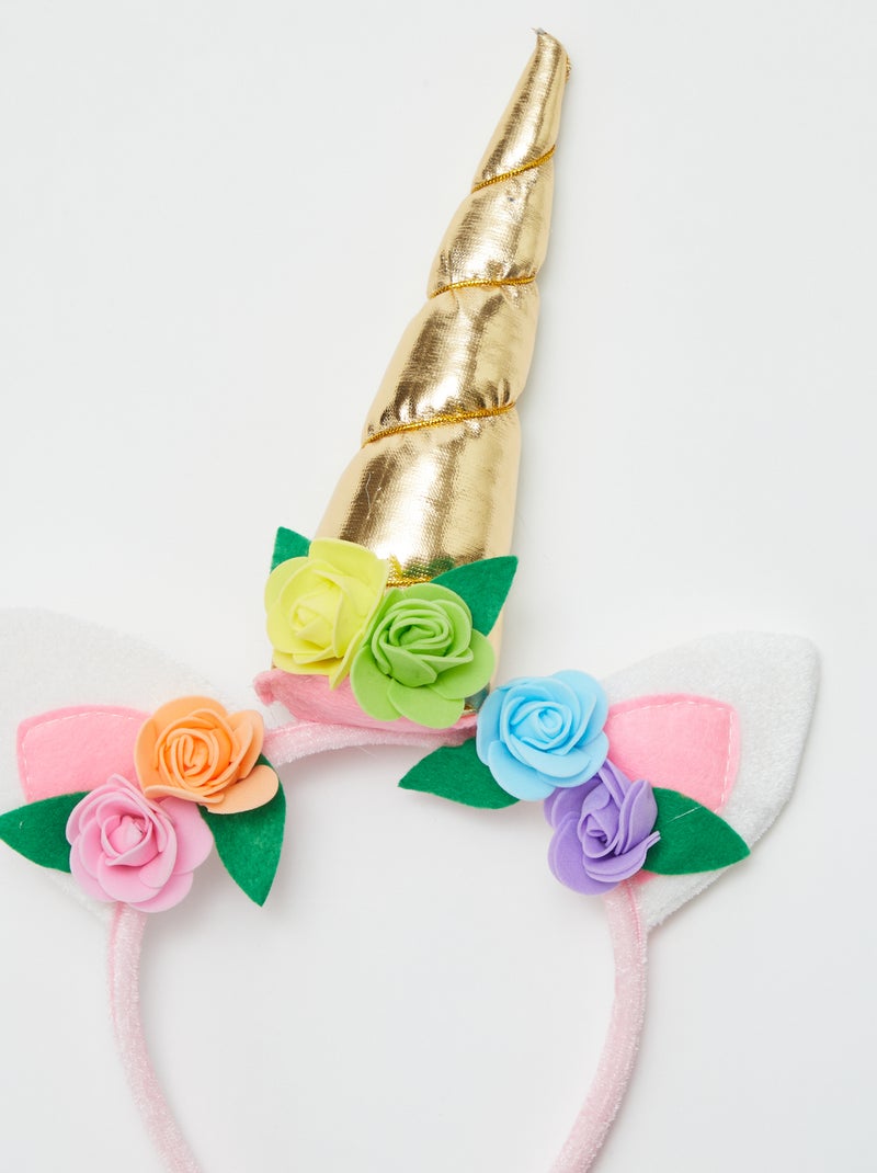 Cerchietto unicorno fiori BIANCO - Kiabi