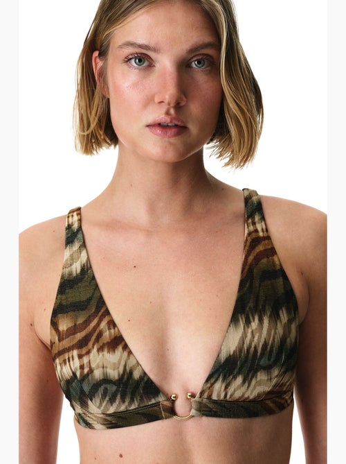 Cesira top bikini con scollo a v profondo, stampa zebra e filo lucido penti - Kiabi Cesira top bikini con scollo a v profondo, stampa zebra e filo lucido penti - Kiabi