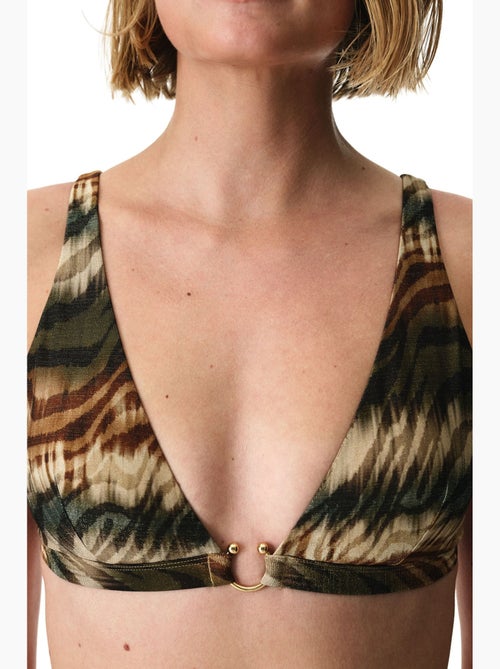 Cesira top bikini con scollo a v profondo, stampa zebra e filo lucido penti - Kiabi Cesira top bikini con scollo a v profondo, stampa zebra e filo lucido penti - Kiabi
