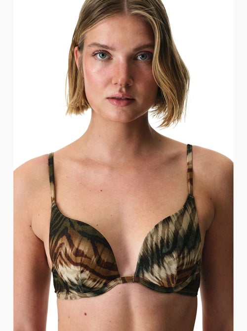 Cesira top bikini push-up intenso con stampa zebra e brillante penti - Kiabi Cesira top bikini push-up intenso con stampa zebra e brillante penti - Kiabi