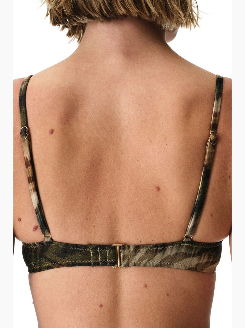 Cesira top bikini push-up intenso con stampa zebra e brillante penti Cachi - Kiabi