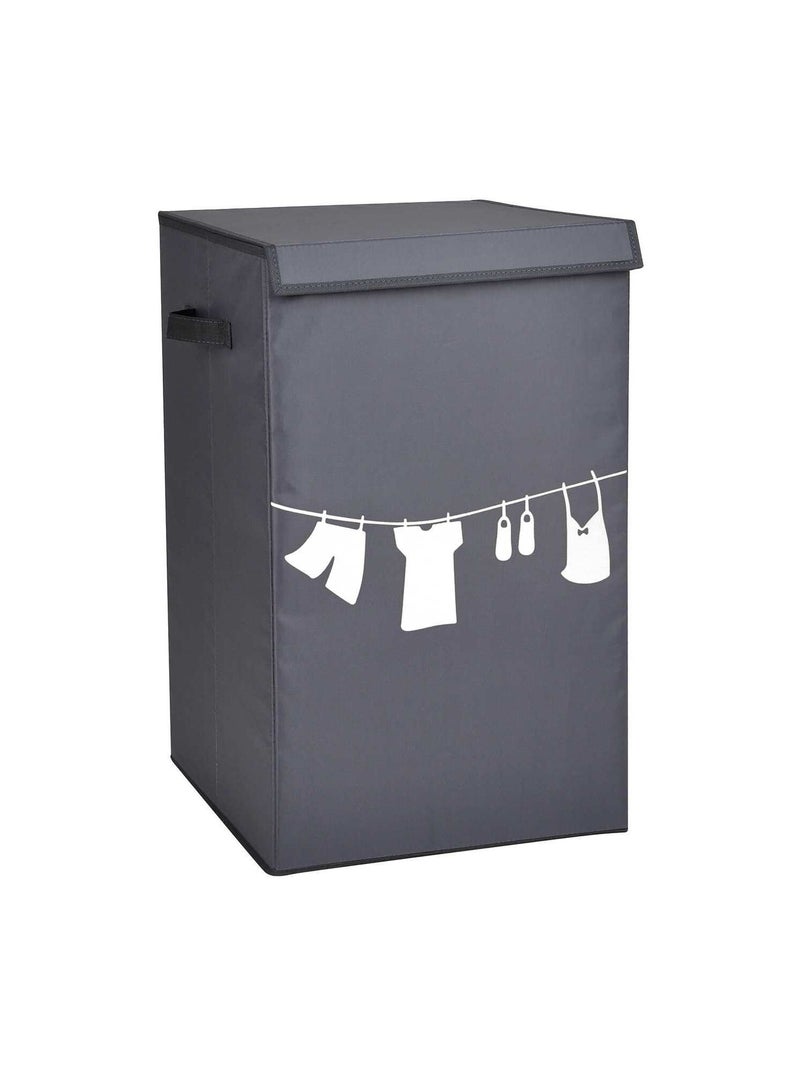 Cesta per il bucato in tessuto stampato grigio - Kiabi