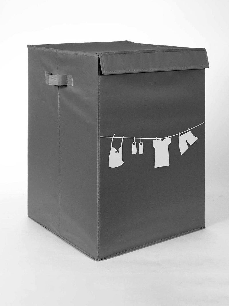 Cesta per il bucato pieghevole con coperchio GRIGIO - Kiabi