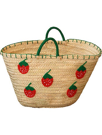 Cestino di fragole ricamato