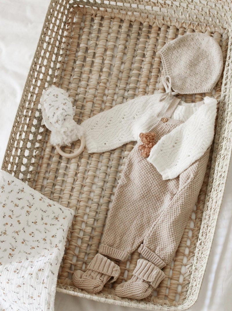 Cestino fasciatoio rettangolare in vimini Beige - Kiabi