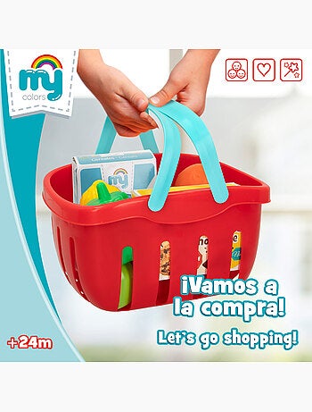 Cestino giocattolo per cibo e utensili da cucina my home colors da 33 pezzi