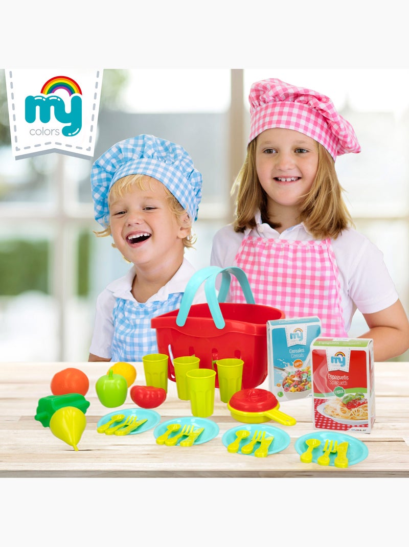Cestino giocattolo per cibo e utensili da cucina my home colors da 33 pezzi N/D - Kiabi
