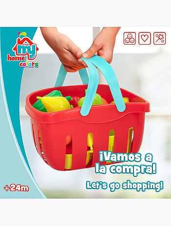 Cestino per alimenti e stoviglie giocattolo da 36 pezzi my home colors