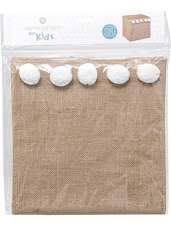 Cestino per bambini con pompon in juta 29x29cm