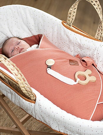 Cestino per neonati con materasso, copertura e fitted sheet, pois dorati | SEVIRA KIDS