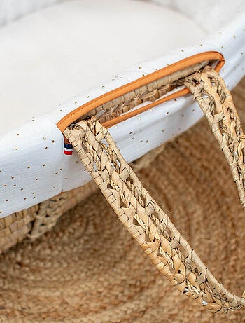 Cestino per neonati con materasso, copertura e fitted sheet, pois dorati | SEVIRA KIDS