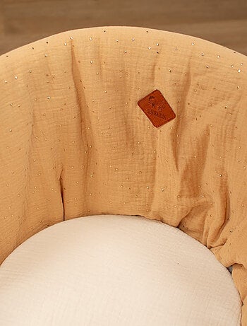 Cestino per neonati con materasso, copertura e fitted sheet, pois dorati | SEVIRA KIDS