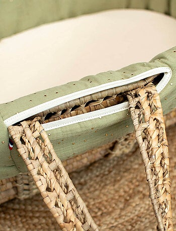 Cestino per neonati con materasso, copertura e fitted sheet, pois dorati | SEVIRA KIDS