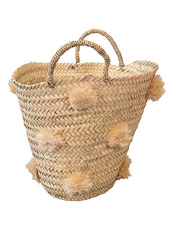 Cestino portaoggetti con nappe