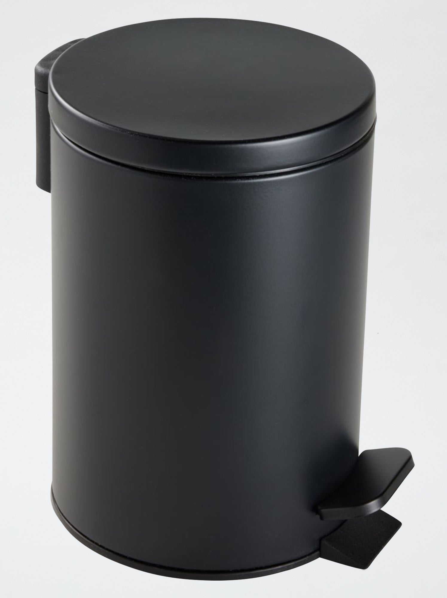 Cestino Portarifiuti Rotondo Nero Opaco 7,5 Litri – Design Compatto 20x20x24,5 Cm Per Bagno, Ufficio, Camera Da Letto E Cucina – Con Cuscinetti Antiscivolo