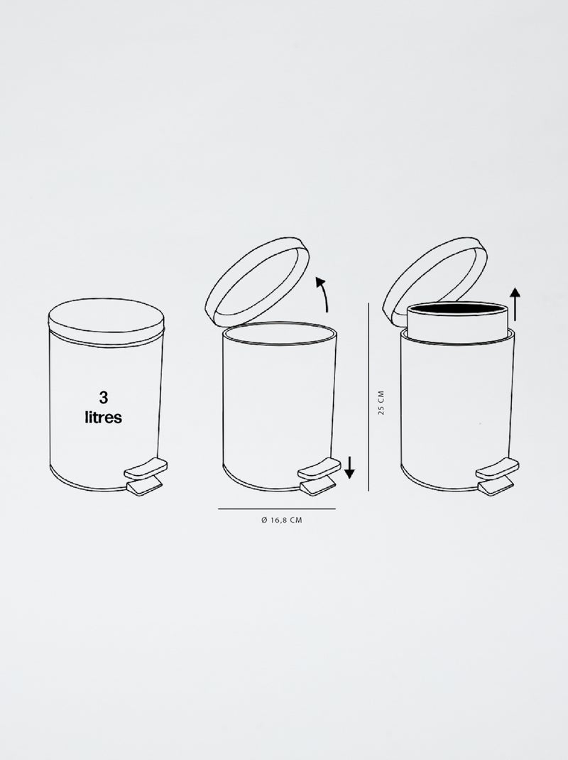 Cestino portarifiuti piccolo per bagno nero - Kiabi
