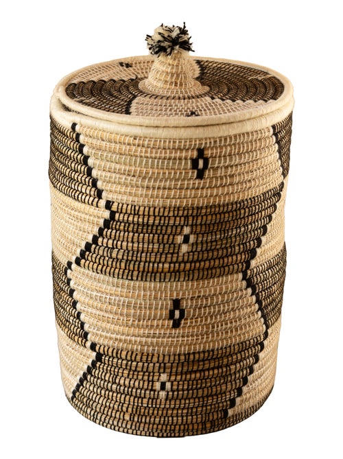 Cesto per il bucato con motivi etnici in fibre naturali - Kiabi