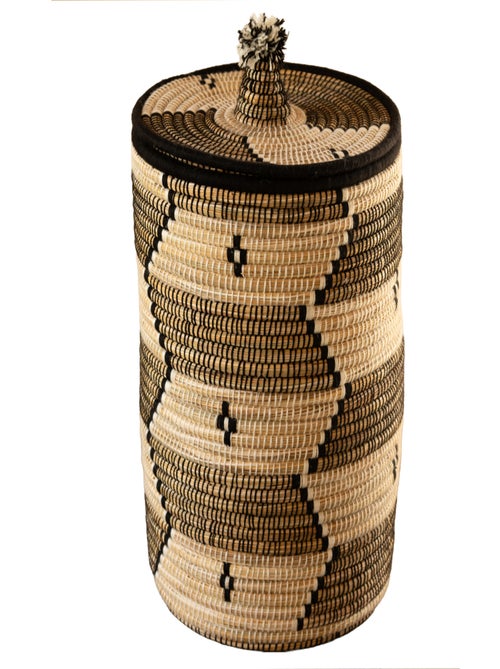 Cesto per il bucato con motivi etnici in fibre naturali - Kiabi