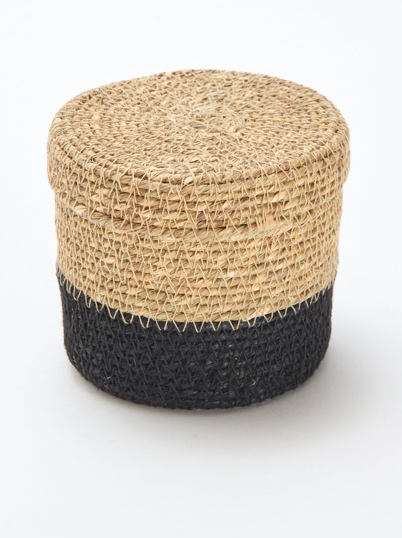 Cesto portaoggetti con coperchio Nero - Kiabi