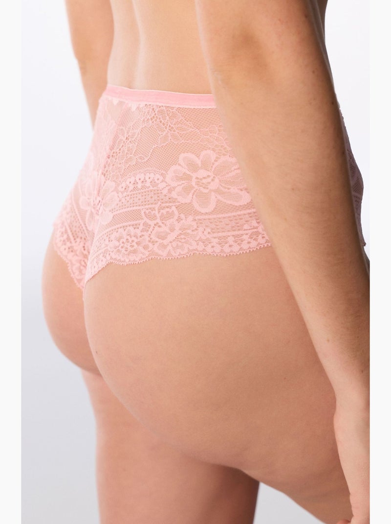 Cheeky slip hipster in pizzo penti Rosa confetto - Kiabi