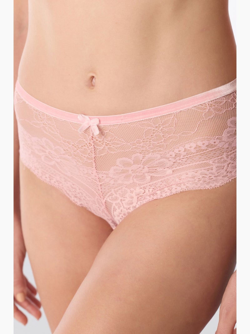 Cheeky slip hipster in pizzo penti Rosa confetto - Kiabi