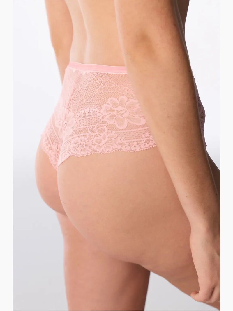 Cheeky slip hipster in pizzo penti Rosa confetto - Kiabi