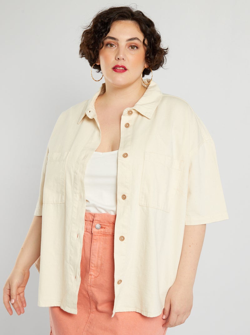 Chemisier a maniche corte BEIGE - Kiabi