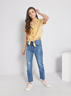 Chemisier a righe annodato - Kiabi