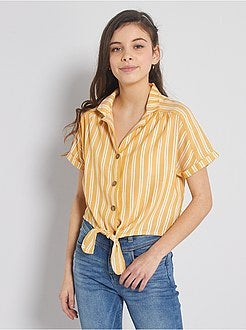 Chemisier a righe annodato - Kiabi