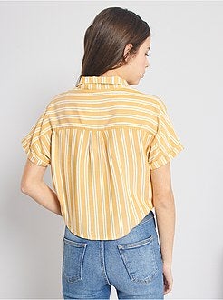 Chemisier a righe annodato - Kiabi