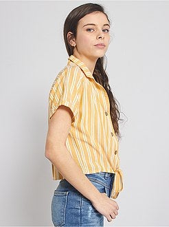 Chemisier a righe annodato - Kiabi